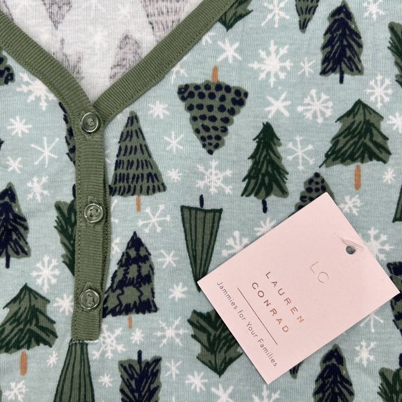 LC Lauren Conrad Women’s Christmas Pajamas Set Warmest Wishes Henley/Pants XL - Picture 2 of 7
